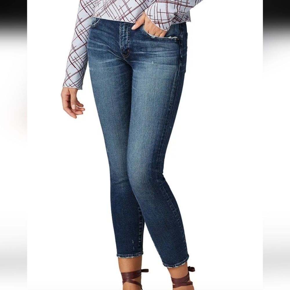 MOUSSY VINTAGE DISTRESS RIDIG SUNDANCE SKINNY CROPPED JEANS SZ 28 - Picture 3 of 16